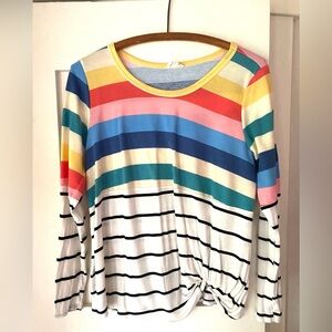 BiBi brand multi colored striped long sleeve tee